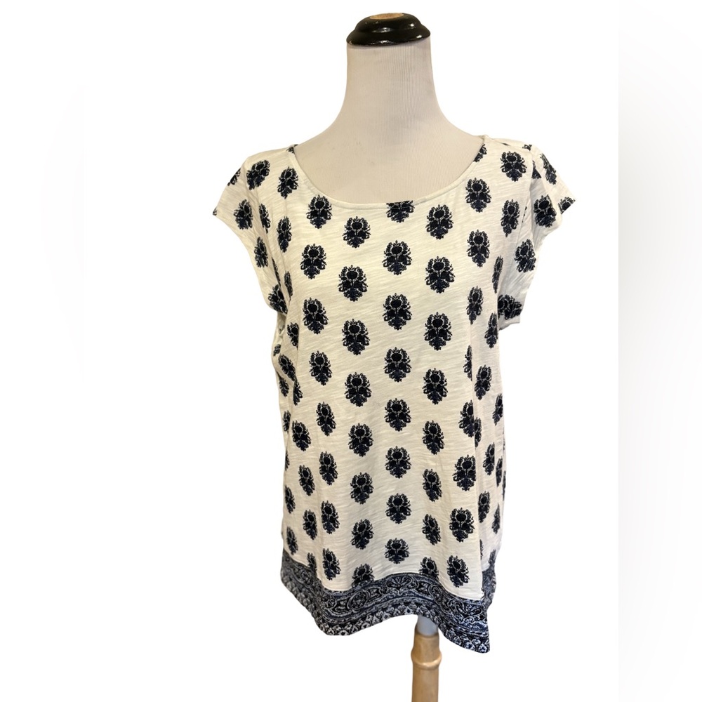 Soft Joie Navy Floral Print Top - size M